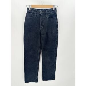 Hollister Jeans Women 0 REGULAR Black Ultra‎ High Rise Dad Cotton Blend Denim